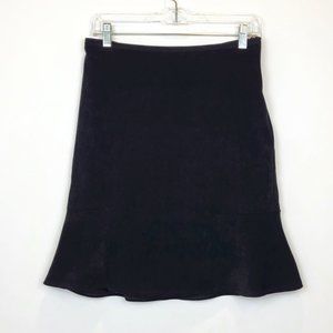 J. McLaughlin Black Faux Seude Flared Mini Skirt, Size 4, GUC